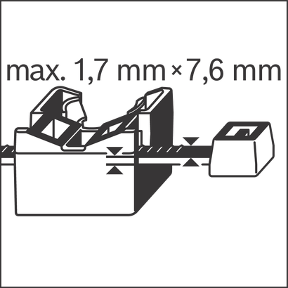 Cable tie slot dimensions.