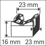 Cable tie holder dimensions.