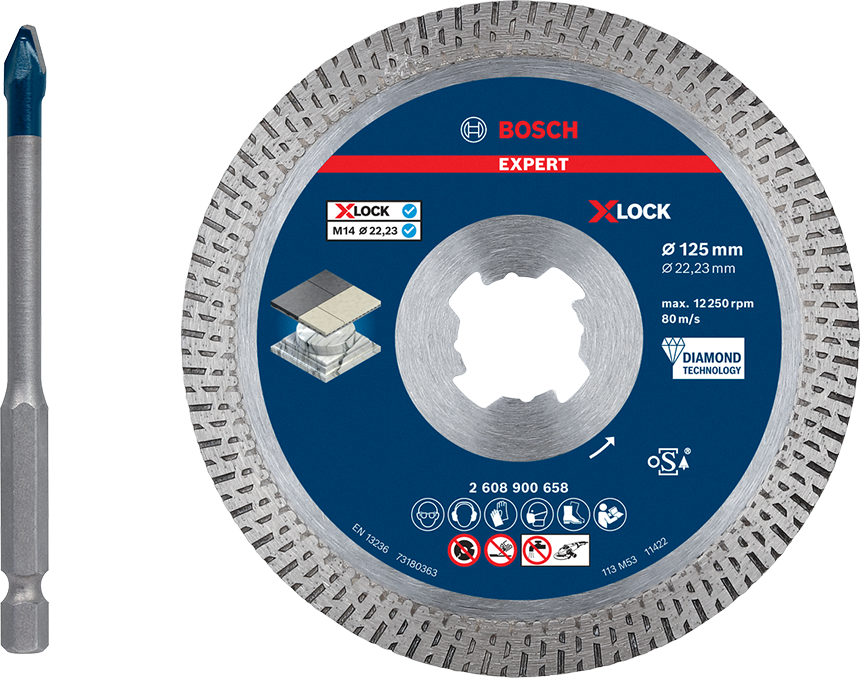 Bosch EXPERT Hard Ceramic Kit 125 mm diamond cutting disc.
