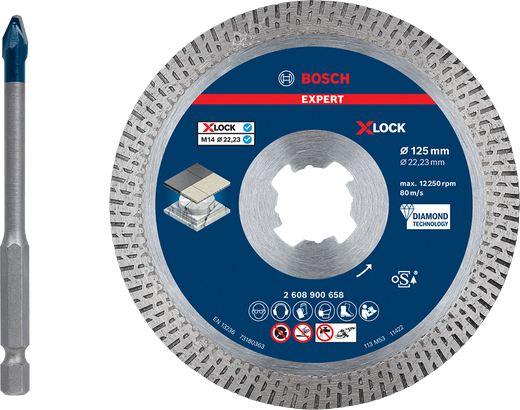 Bosch EXPERT Hard Ceramic Kit 125 mm diamond cutting disc.