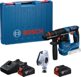 Bosch GBH 18V-18 rotary hammer drill set with batteries.