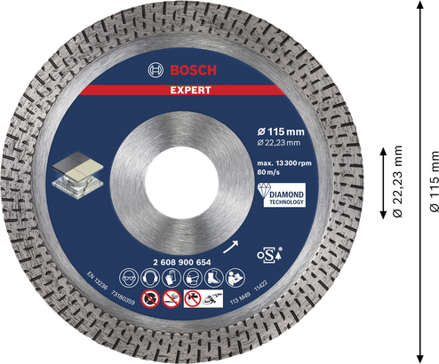 Bosch EXPERT HardCeramic diamond cutting disc 115 mm.