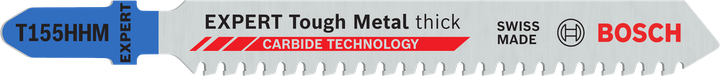 Bosch EXPERT Tough Metal T155HHM jigsaw blade for thick metal.