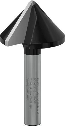 Bosch PRO Router Bit V-Groove 90°, 8 mm shank.