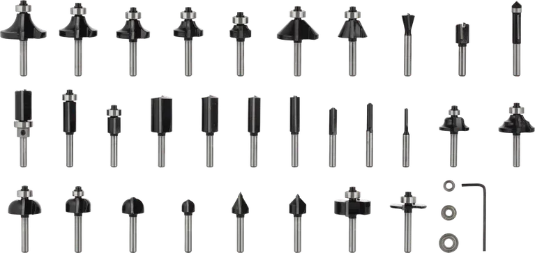 Bosch PRO Router Bit Mixed Set 6 mm shank 30 pieces.