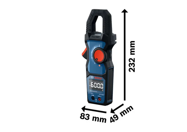 Bosch GMC 600-15 clamp meter with digital display.