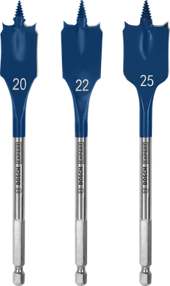 Bosch EXPERT Self Cut Speed Spade Drill Bit Set 20/22/25 mm.