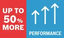 Up to 50% more performance.