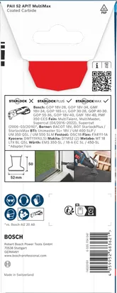 Bosch PAII 52 APIT MultiMax plunge cut blade 52×50 mm.