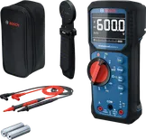 Bosch GDM 600-15 digital multimeter with accessories.