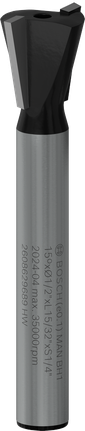 Bosch PRO Router Dovetail Bit 15° shank 1/4 inch.