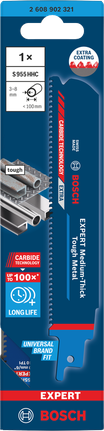 Bosch S955HHC 3–8 mm tough metal saw blade.