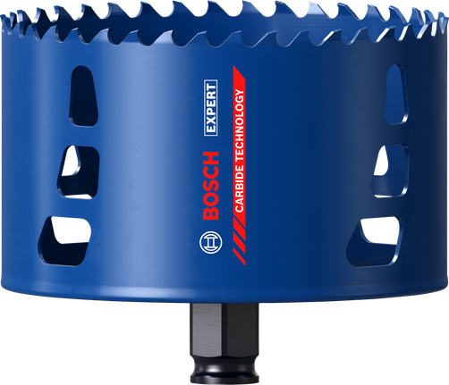 Bosch EXPERT Multi Material Hole Saw with carbide teeth.