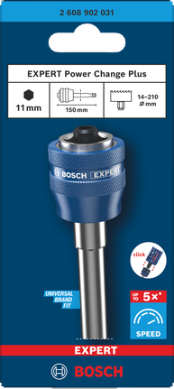 Bosch Expert Power Change Plus 11 mm hex 150 mm arbor extension.