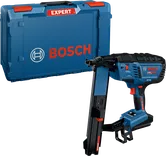 Bosch EXTH18V-50M cordless nailer with carrying case.