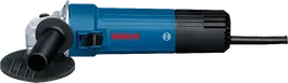Bosch angle grinder with side handle for cutting tasks.