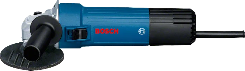 Bosch angle grinder with side handle for cutting tasks.