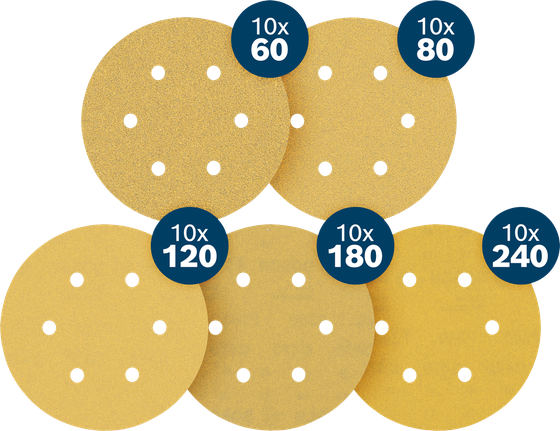 Bosch EXPERT C470 sandpaper set for random orbital sanders.