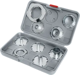 Bosch PRO Template Guide Set Metric for Router, 9 pcs in case.