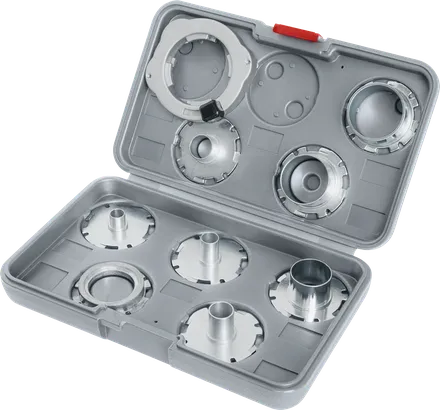 Bosch PRO Template Guide Set Metric for Router, 9 pcs in case.