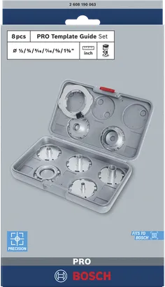 Bosch PRO router template guide set 8 pcs.