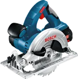 Bosch cordless circular saw with ergonomic handle.