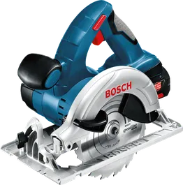 Bosch cordless circular saw with ergonomic handle.