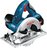 Bosch cordless circular saw with ergonomic handle.