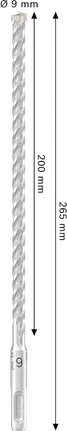 Bosch PRO SDS plus-5X Hammer Drill Bit, 9x200x265 mm.