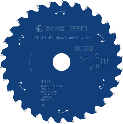 Bosch EXPERT Stainless Steel cordless circular saw blade 140mm.