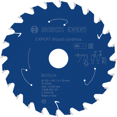 Bosch EXPERT Wood cordless Circular Saw Blade, 24 teeth.