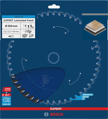 Bosch EXPERT Laminated Panel circular saw blade 250×3.2/2.2×30 mm T48.