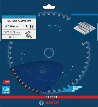 Bosch EXPERT Aluminium circular saw blade 216×2.3/1.6×30 mm T60.