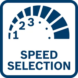 Best work results with speed pre-selection for applications requiring material-specific speed