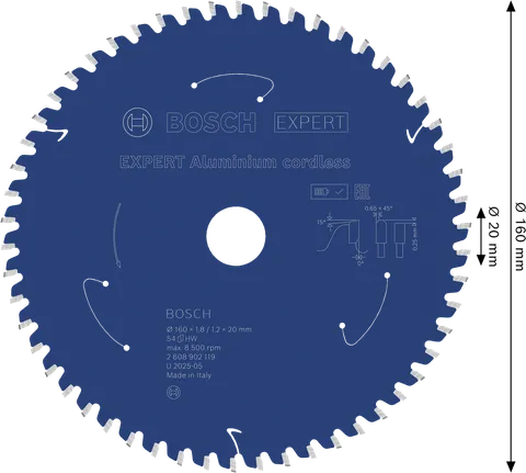 Bosch EXPERT Aluminium cordless Circular Saw Blade 160 mm.