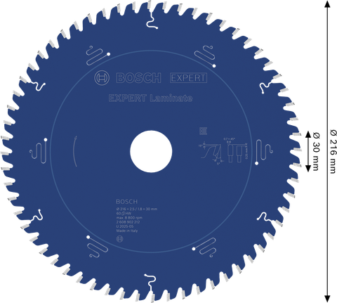 Bosch EXPERT Laminate Circular Saw Blade 216mm T60.