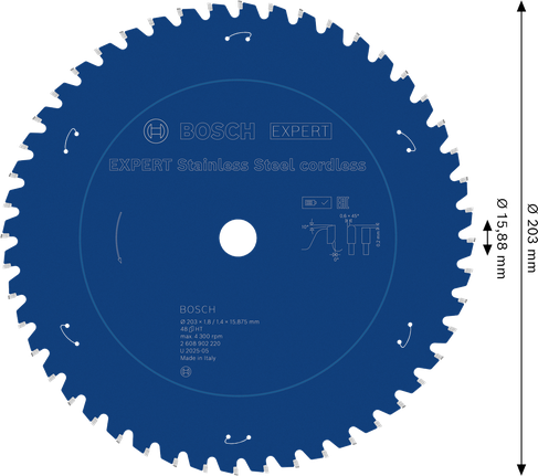 Bosch EXPERT Stainless Steel cordless circular saw blade, 203mm.