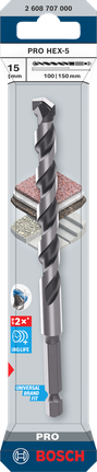 Bosch PRO HEX-5 15mm drill bit.