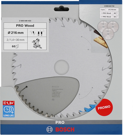 Bosch PRO Wood Circular Saw Blade 216 mm 3 pcs pack.
