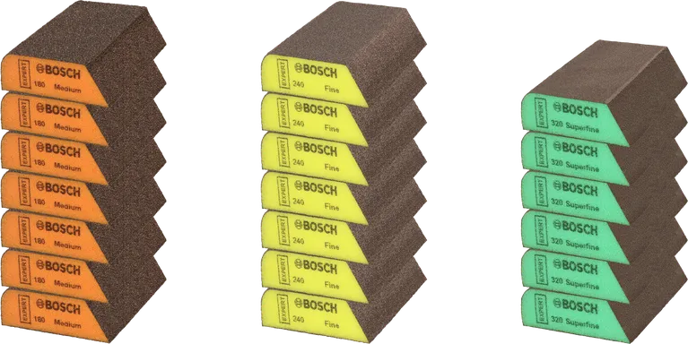 Bosch EXPERT S470 Combi Block sanding sponges medium, fine, superfine.