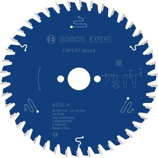 Bosch EXPERT Wood circular saw blade, 140 mm 42T.