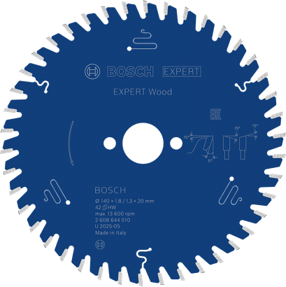 Bosch EXPERT Wood circular saw blade, 140 mm 42T.