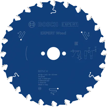 Bosch EXPERT Wood circular saw blade, 165 mm T24.