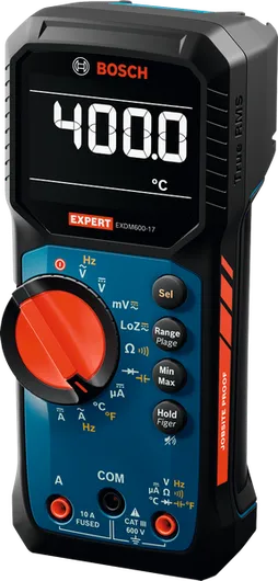 Bosch EXDM600-17 digital multimeter with 400°C display.