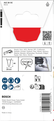 Bosch plastic cutting blade AIZ 28 SC 28×40 mm.