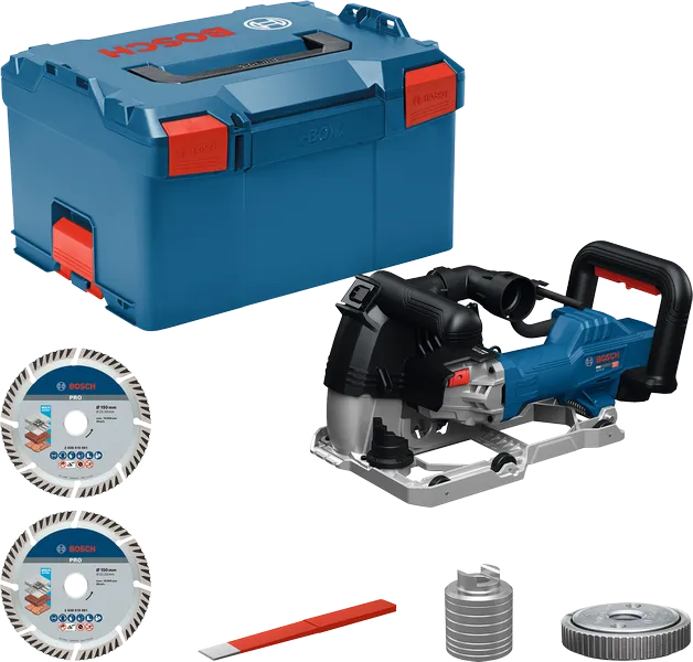 Bosch GNF 20-40 wall chaser set with accessories.