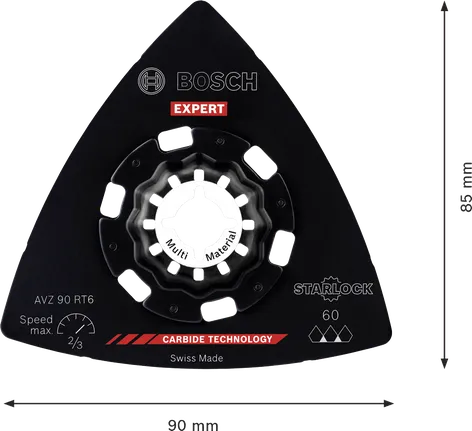 Bosch EXPERT AVZ 90 RT6 carbide sanding plate, 90 mm.