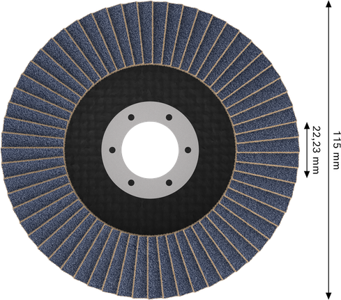 Bosch X451 flap disc G40 115x22.23mm for grinding.