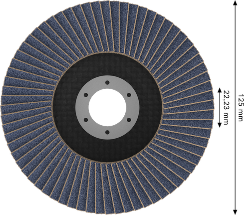 Bosch X451 Flap Disc 125mm G40 for metal grinding.
