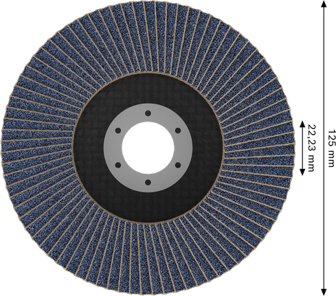 Bosch X451 Flap Disc 125mm G120 for metal grinding.